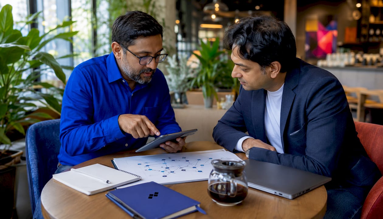 Team discussing AI-driven network monitoring strategy
