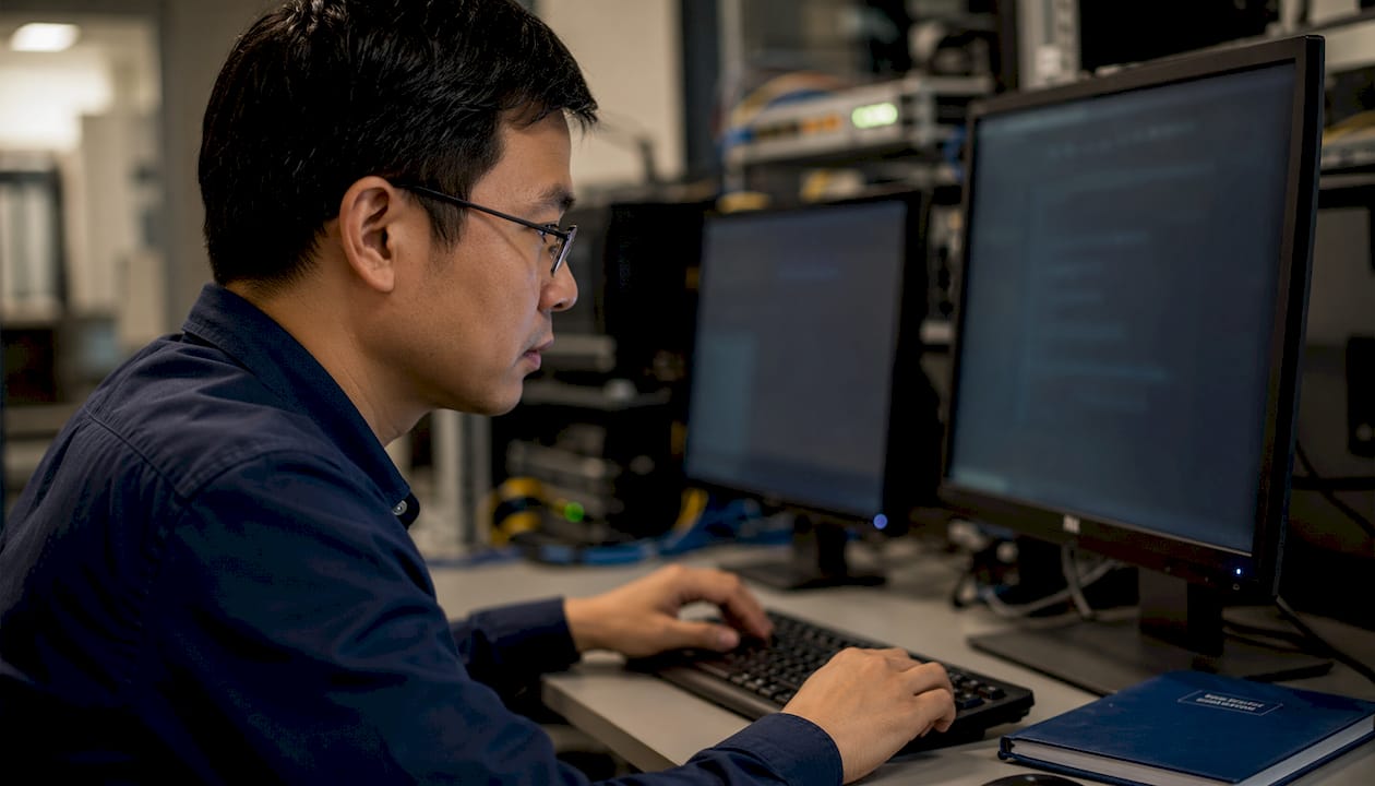 Engineer monitoring centralized WLAN controller setup