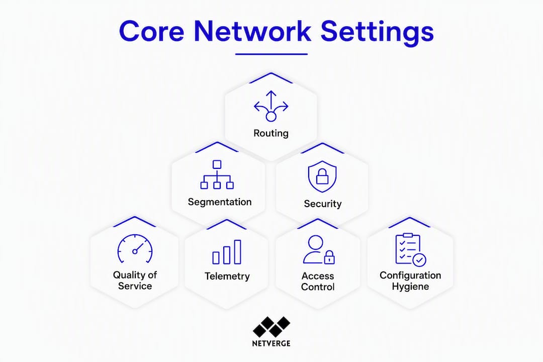 Infographic of core network settings components