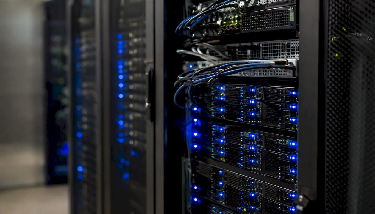 Network hardware LED lights indicating system status