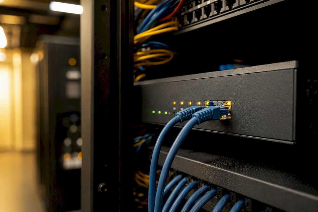 WAN cables plugged into SD-WAN appliance ports
