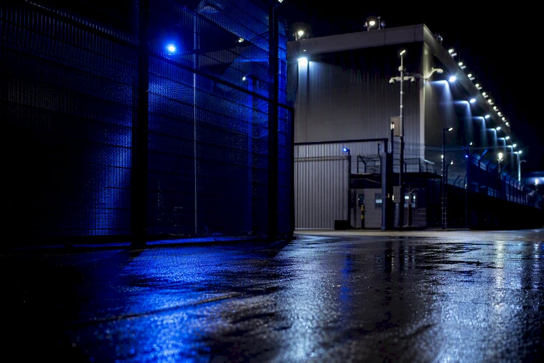 Secure data center perimeter with lighting