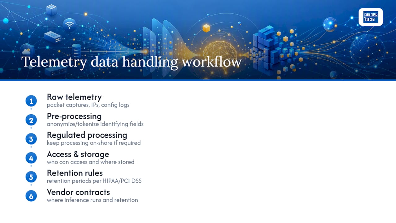 Network telemetry privacy processing workflow