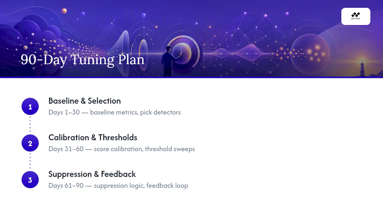 Three-stage 90-day anomaly tuning plan