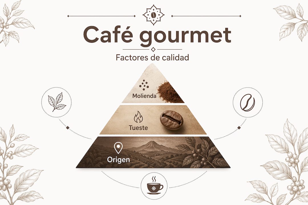 Infografía sobre los niveles de calidad en el café gourmet
