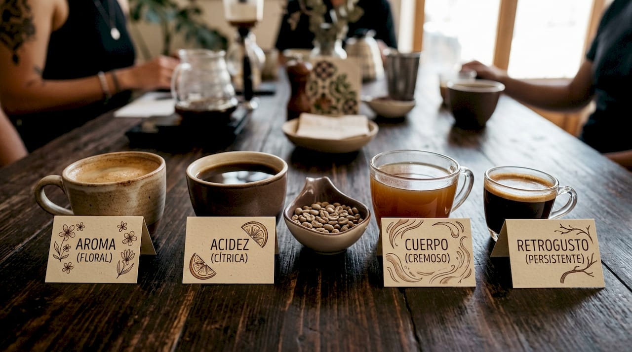 Cuatro tazas, cada una con un sabor único para descubrir.