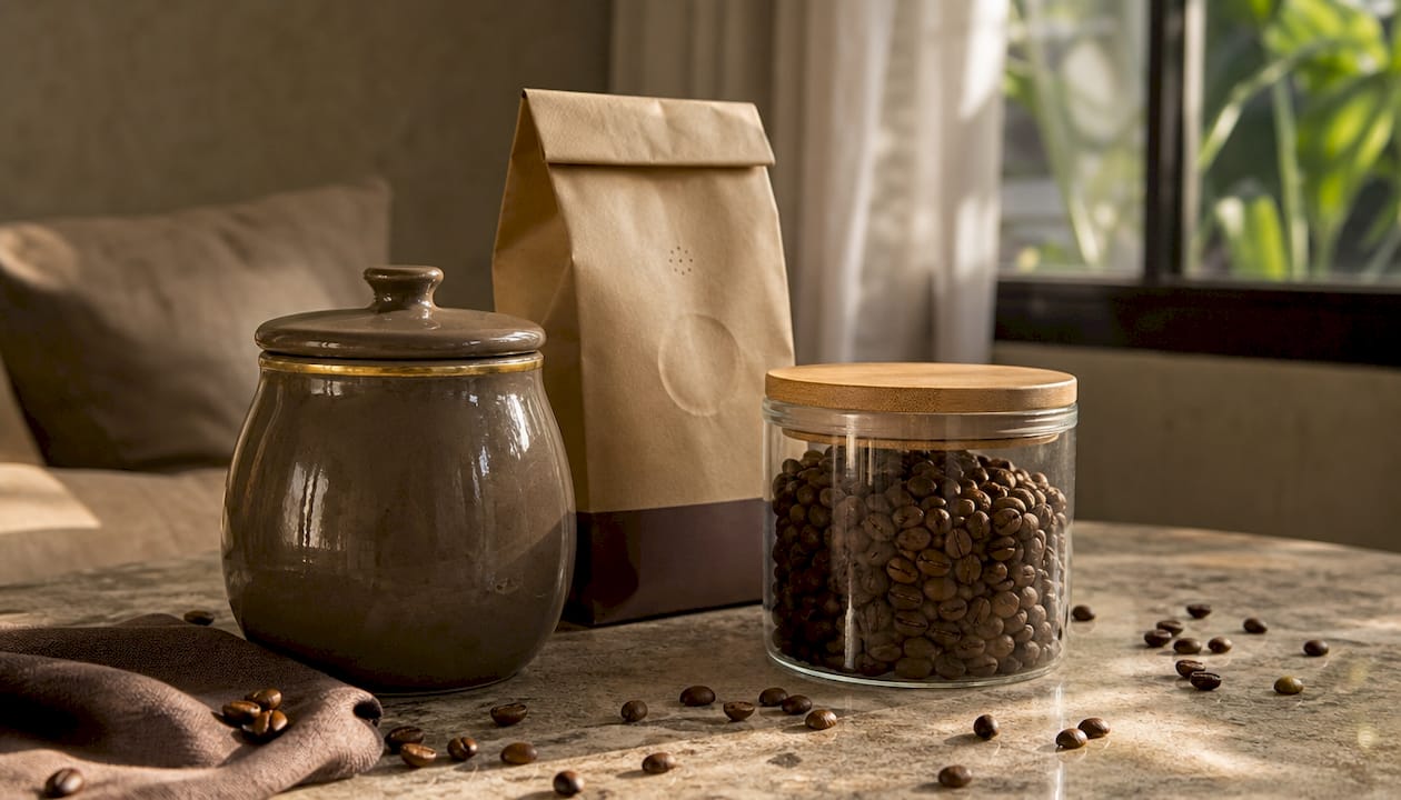 Distintos tipos de envases para conservar café tostado
