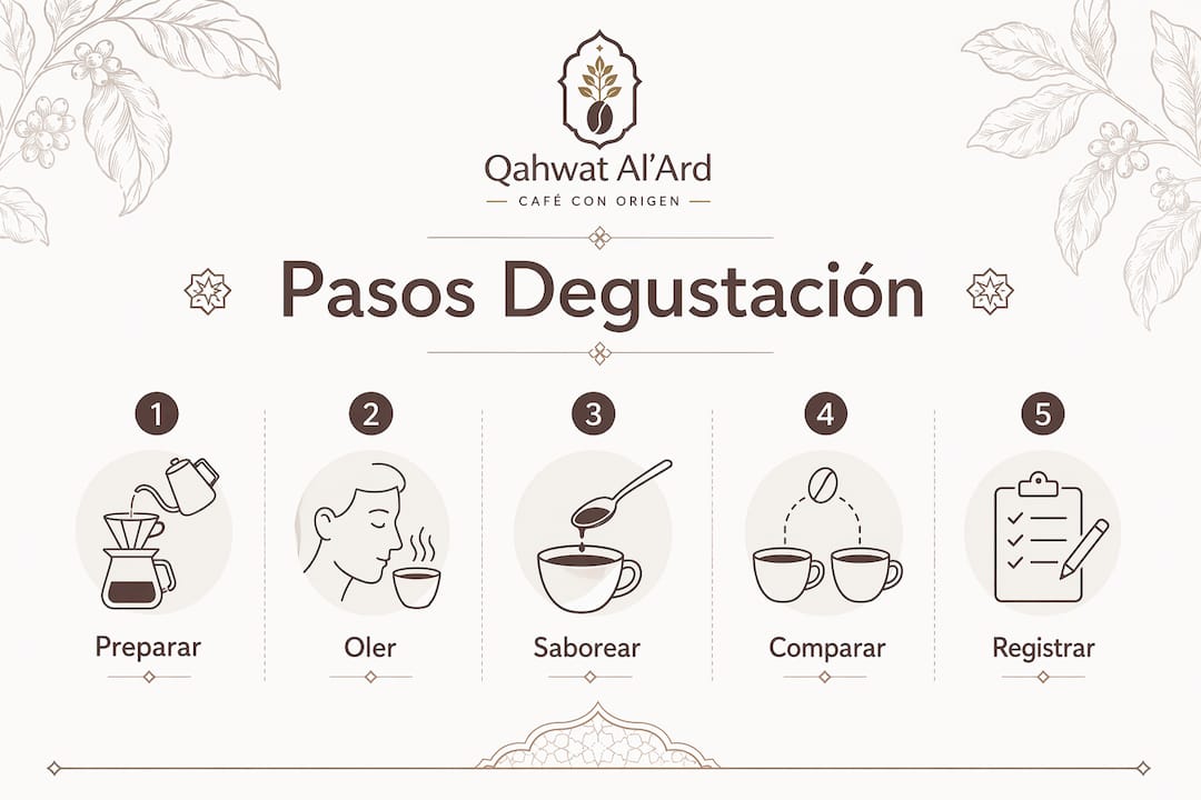 Guía visual: descubre cómo catar café y distinguir sus matices de sabor paso a paso