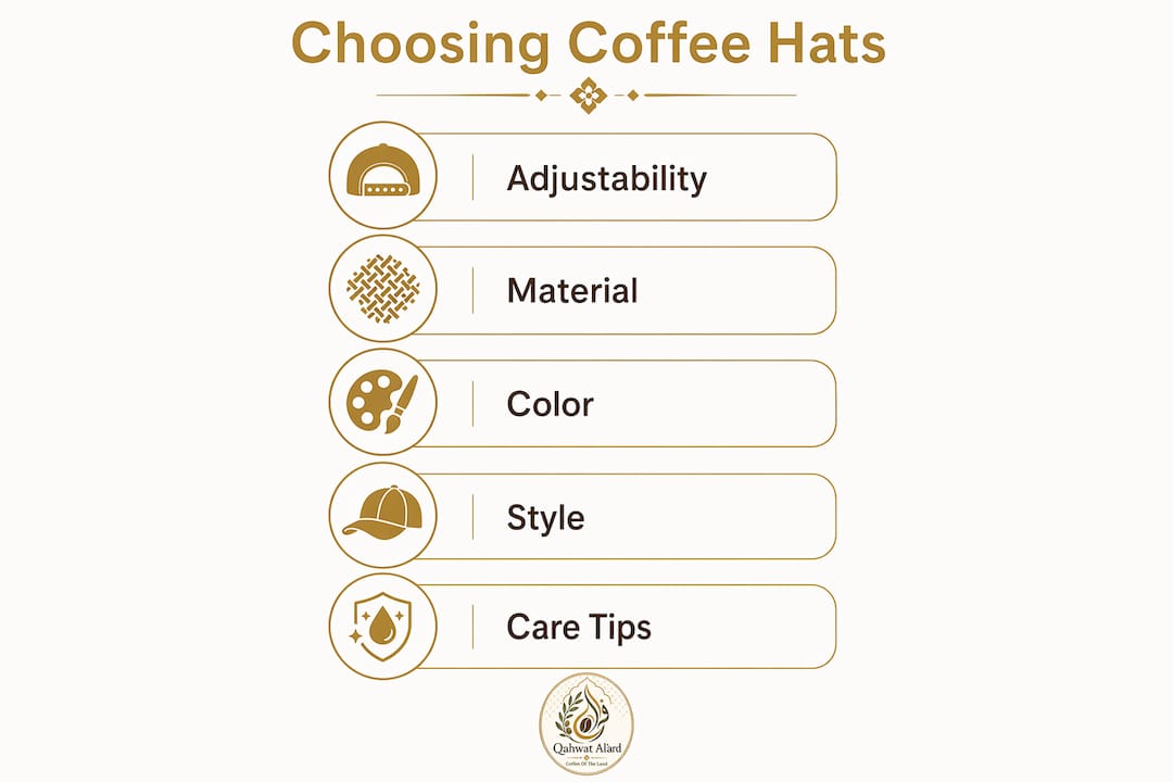 Infographic showing coffee hat selection steps
