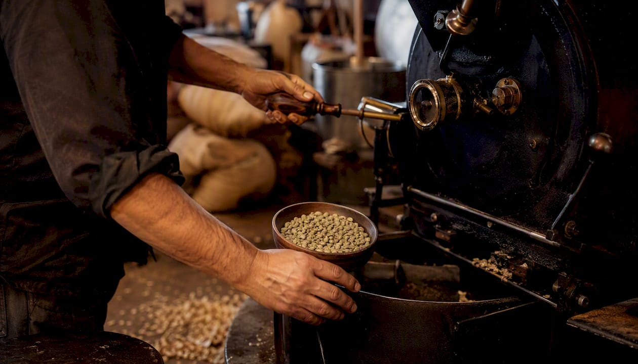 Roaster adjusting coffee roast drum controls