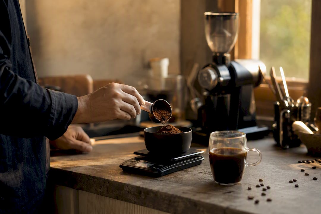 Measuring caffeine content in decaf coffee cup