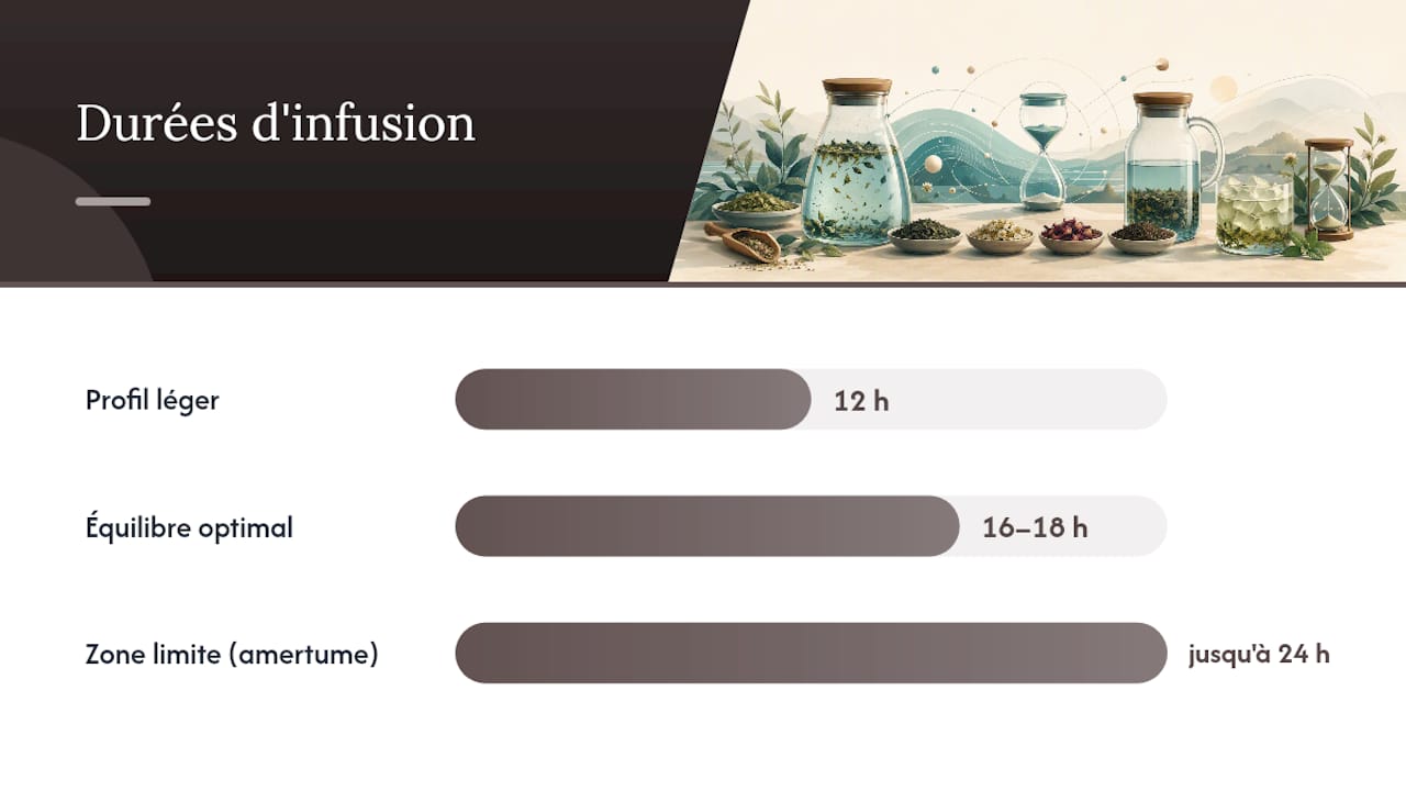 Schéma des paramètres et effets de l'infusion à froid