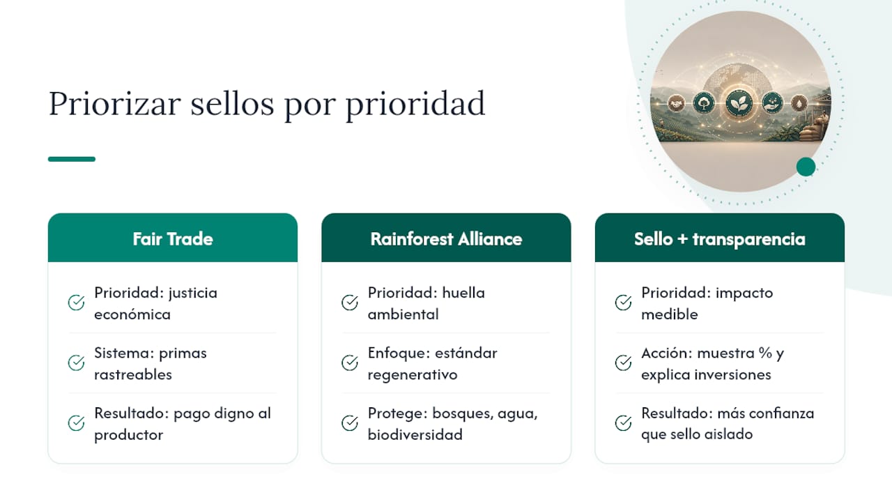 Reflexión editorial: priorizar sellos según tus propios valores — overview diagram