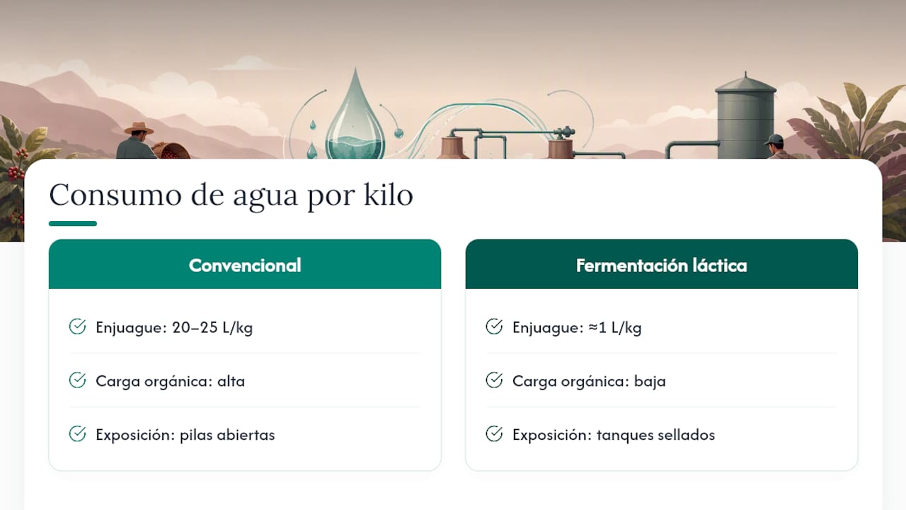 Comparación del consumo de agua en el cultivo de café