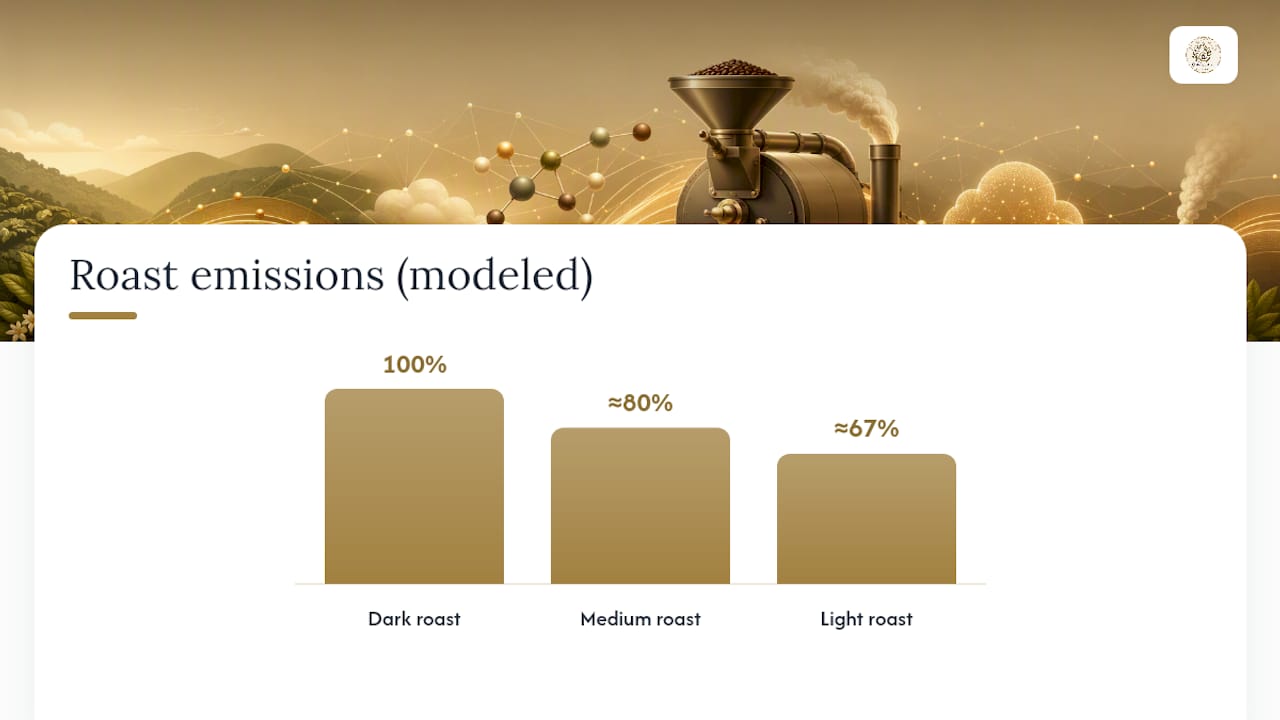 Modeled carbon emissions by coffee roast level