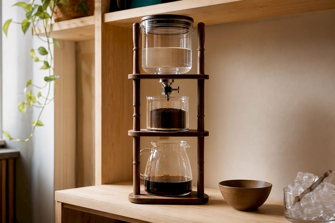 Trois compartiments dans une tour de cold drip pour la maison
