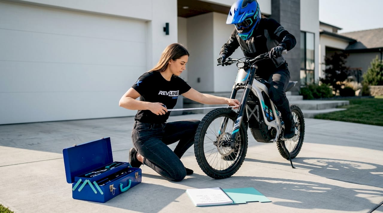 Measuring suspension sag on electric bike