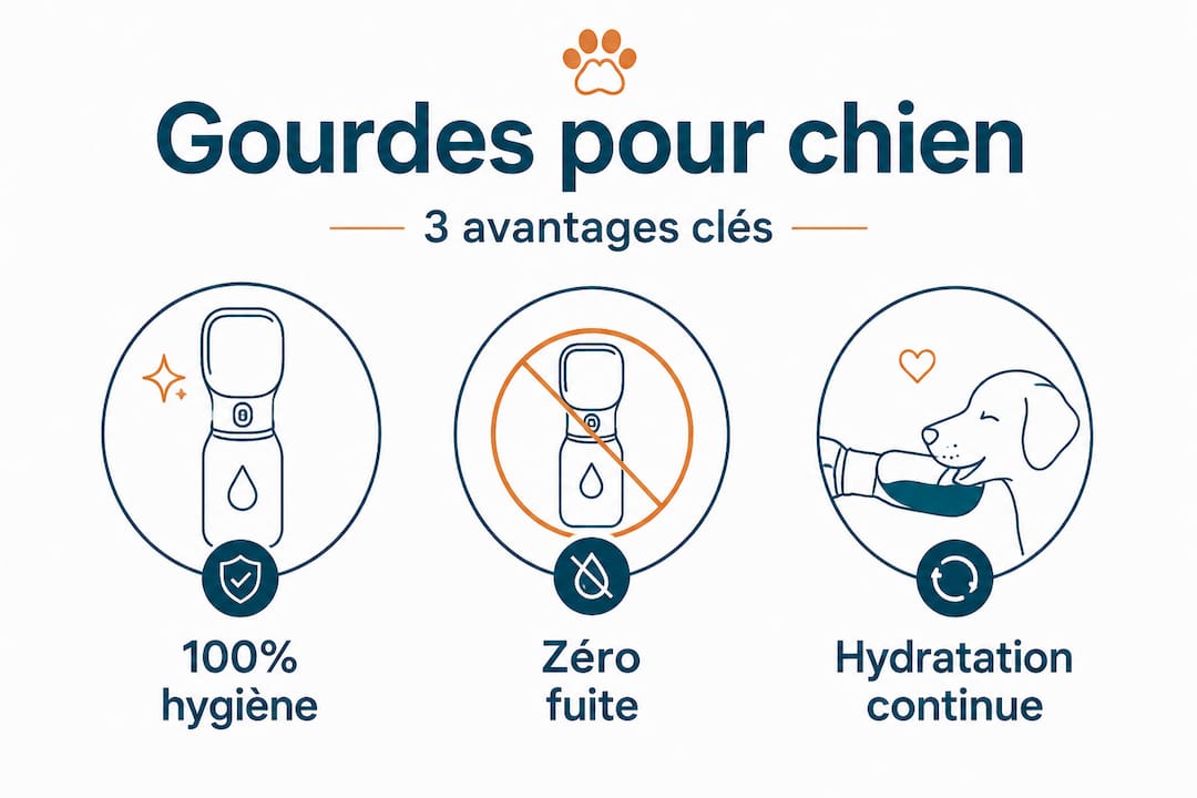 Infographie : pourquoi adopter une gourde pour chien lors de vos balades ?