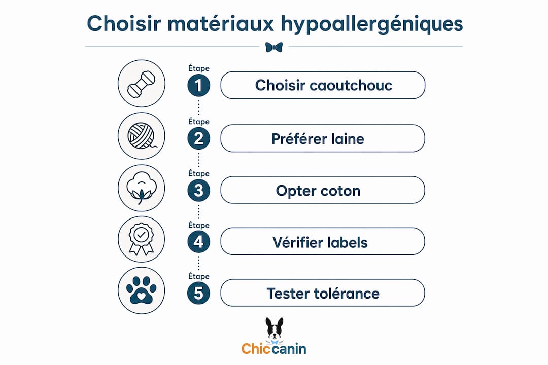 Infographie : comment bien choisir des matériaux hypoallergéniques, étape par étape