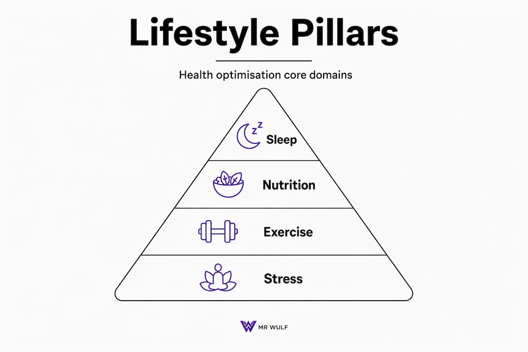 Hierarchy infographic on optimisation pillars