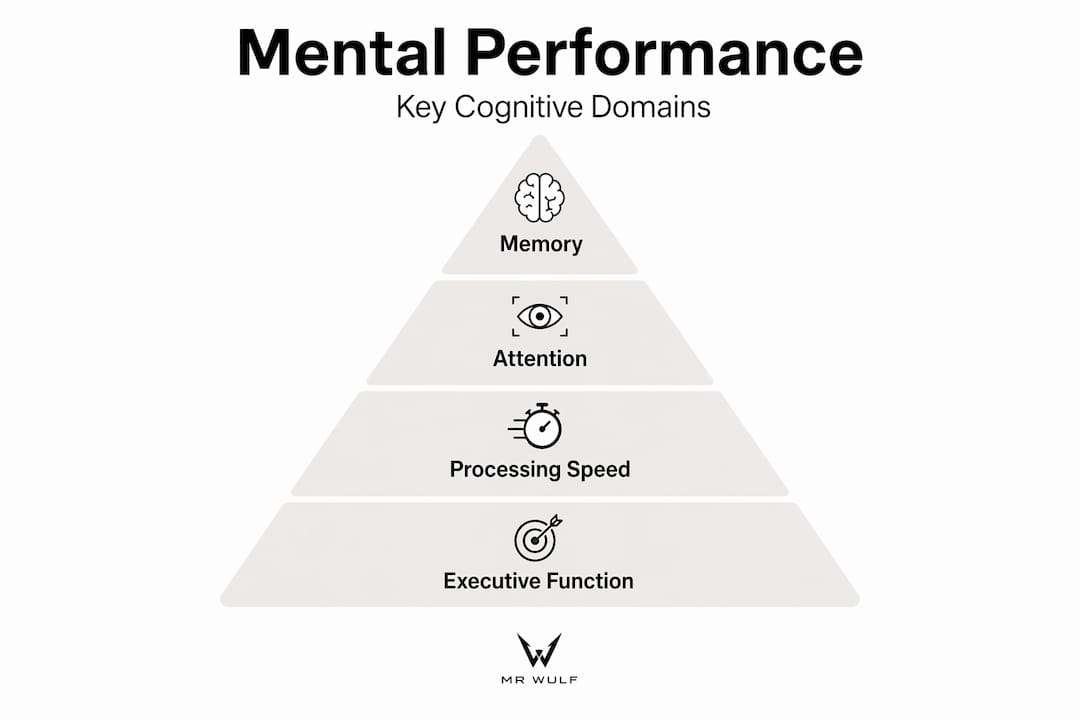 Hierarchy infographic of mental performance domains