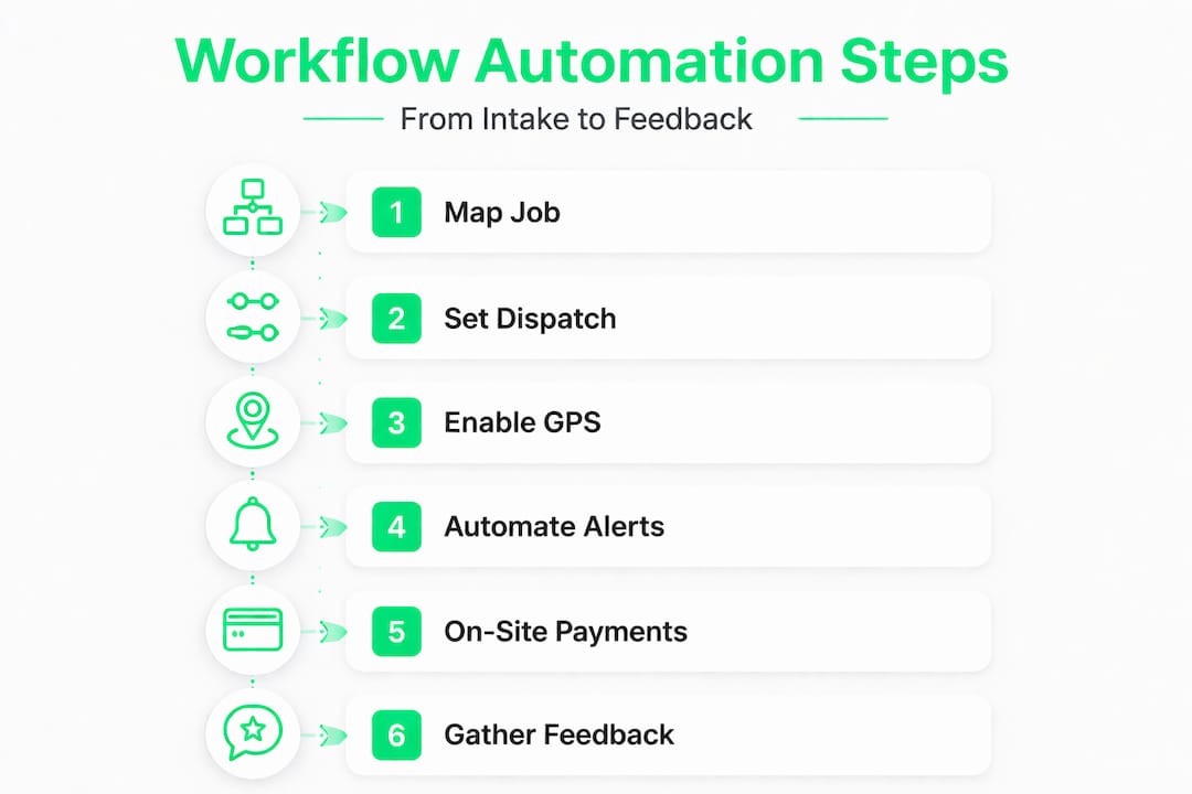 Infographic outlining workflow automation steps