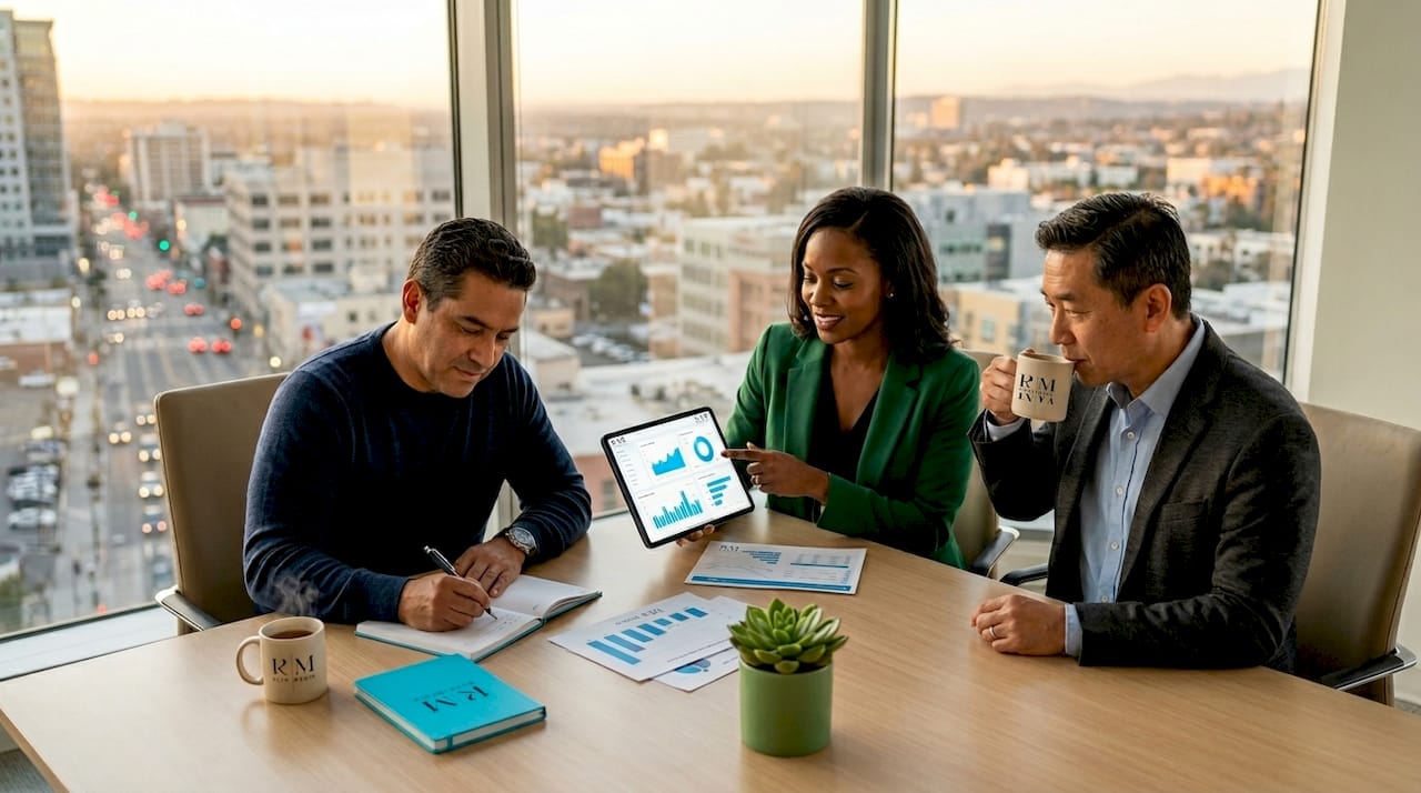 Healthcare marketers meet in glass-walled office