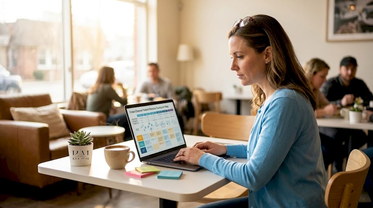Marketer analyzing patient journey research