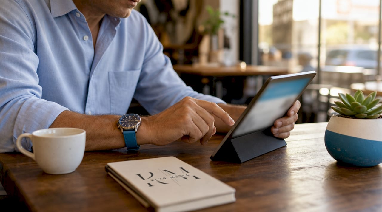 Hands using tablet for healthcare appointment booking
