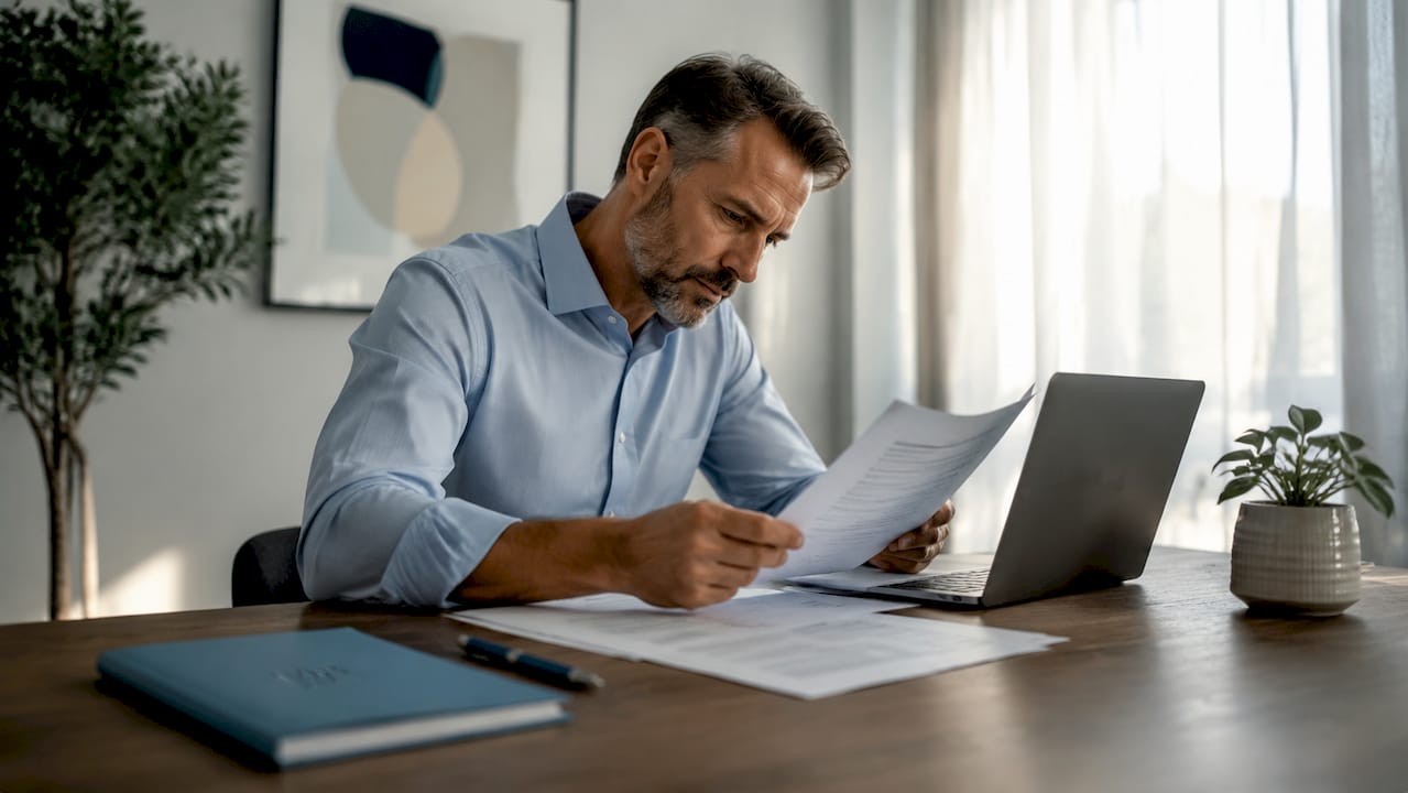 Healthcare professional reviewing patient feedback forms