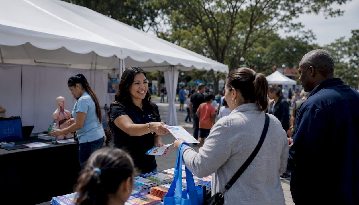 Clinic team engaging community at outdoor event