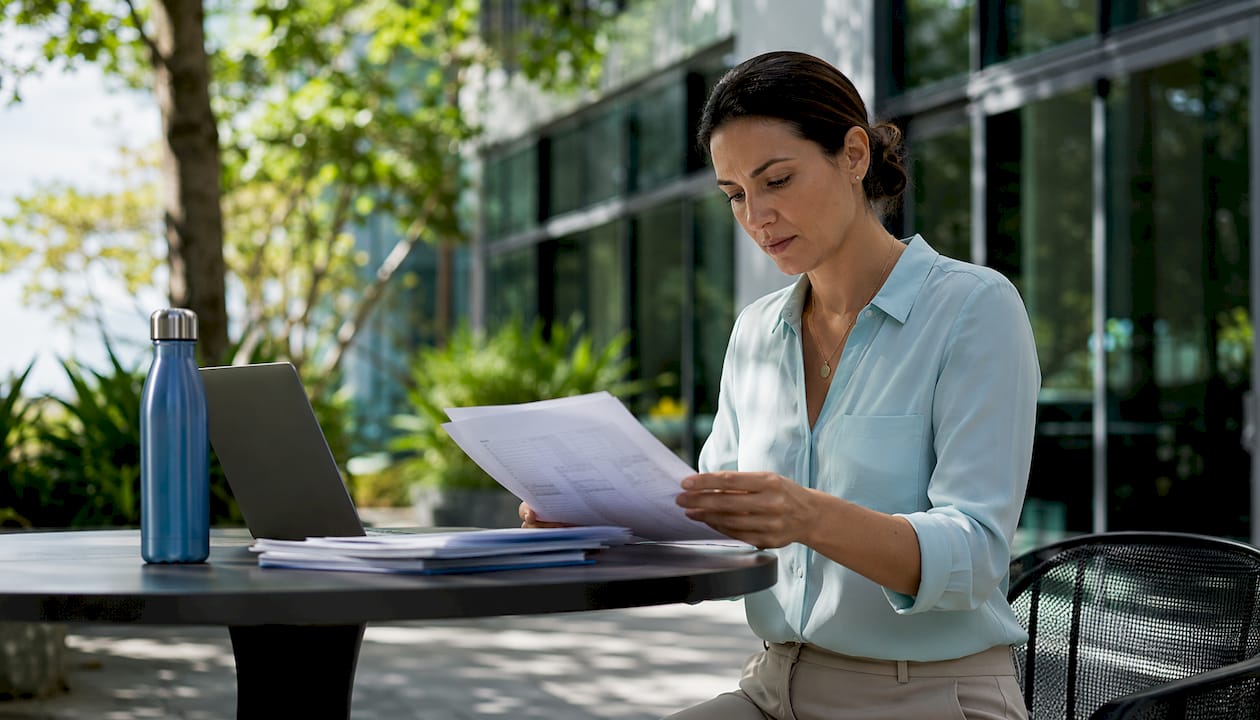 Healthcare worker using branded patient portal on laptop