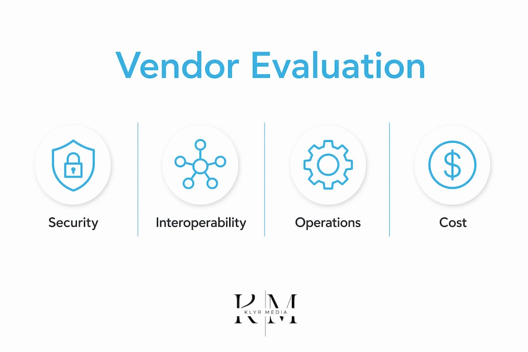 Infographic of vendor evaluation pillars