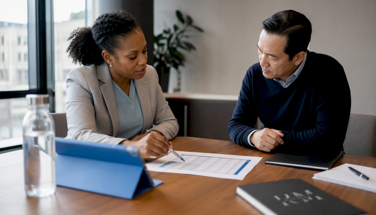 Healthcare administrators reviewing software comparison