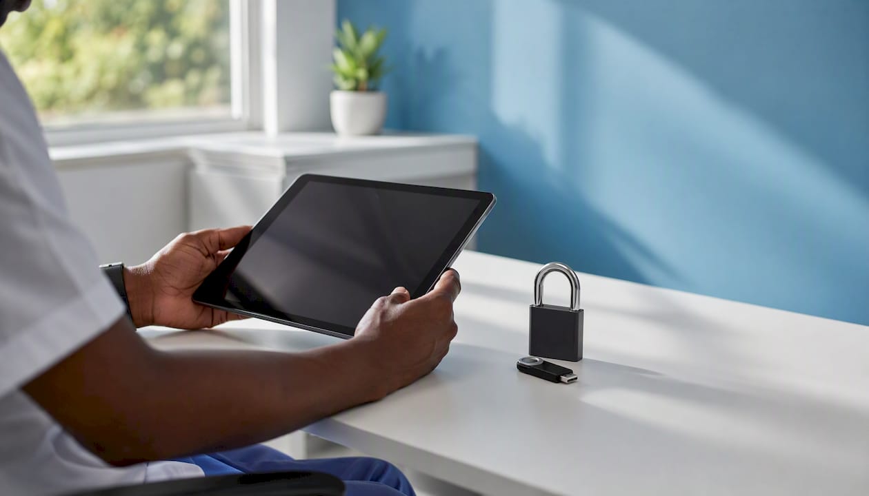 Hands configuring secure digital form device