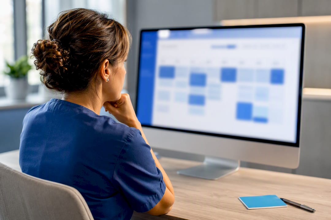 Coordinator reviewing clinic appointment reminders