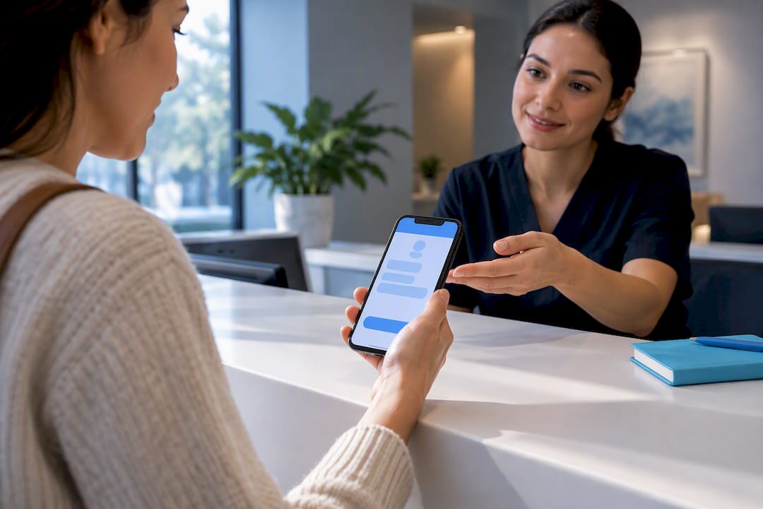 Patient using clinic online booking link