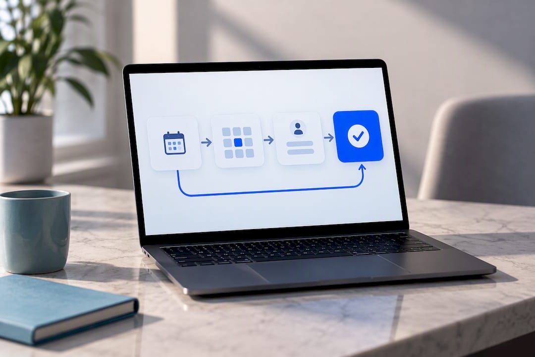 Illustrated streamlined clinic booking flow