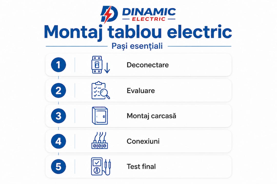 Infografic: etapele instalării unui tablou electric