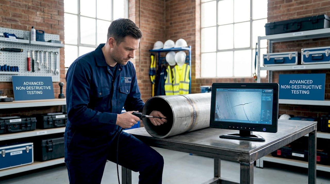 Inspector uses HD videoscope to detect pipe defects