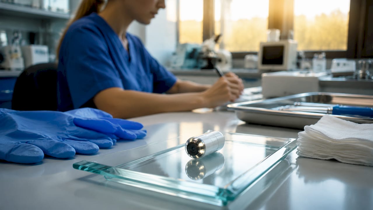 Wireless capsule endoscope on medical tray