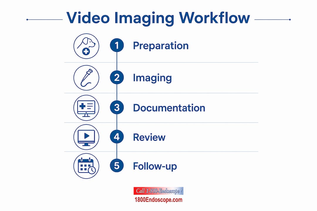 Infographic showing video imaging workflow steps