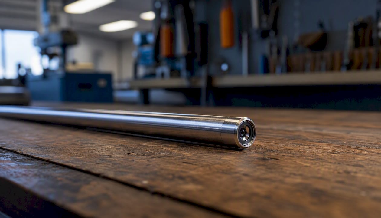 Close-up of rigid borescope optical tube