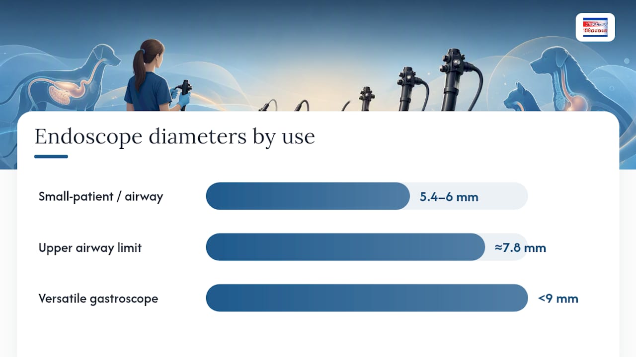 Endoscope diameter selection for veterinary procedures