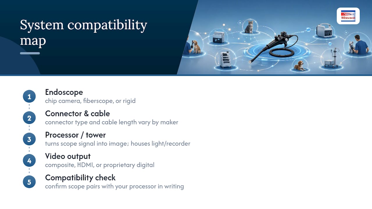 Diagram of endoscope system compatibility checks
