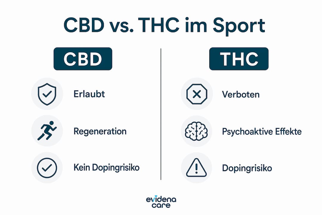 Infografik: CBD und THC im Sport – ein direkter Vergleich