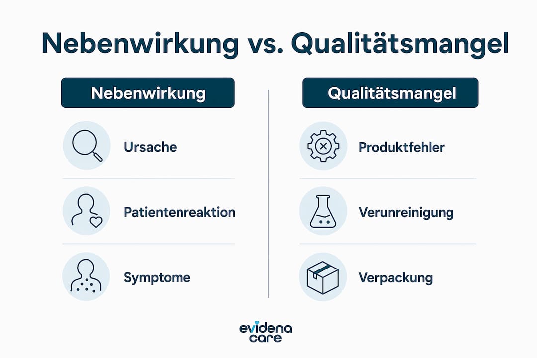 Infografik: Nebenwirkungen im Vergleich zu Qualitätsmängeln