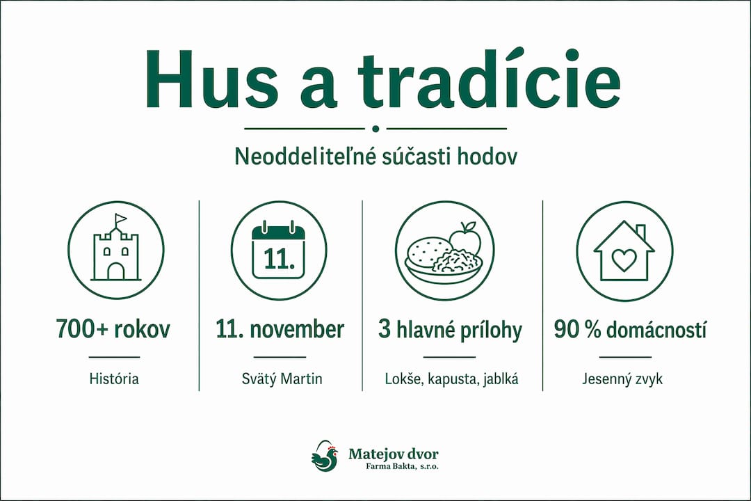 Infografika, ktorá približuje históriu a tradície pečenej husy na Slovensku