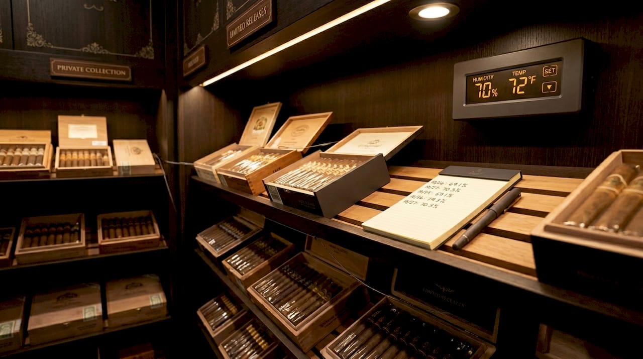 Modern humidor with electronic humidity system