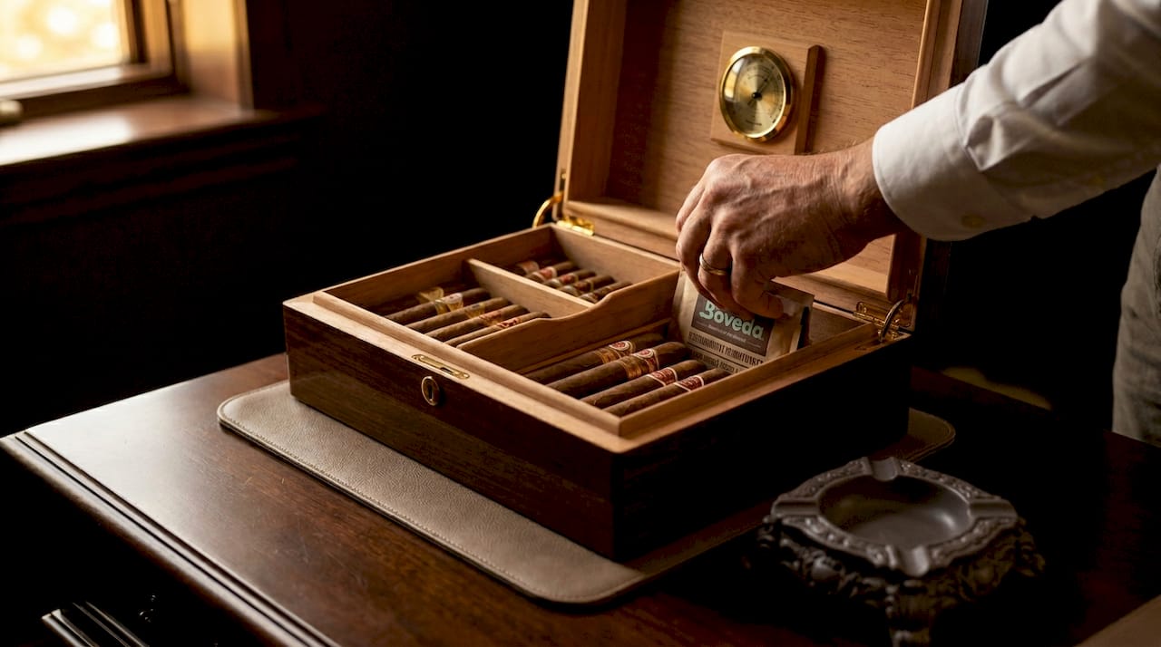 Humidor with separated cigars and dividers